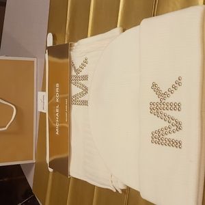 Michael Kors Dome Stud Embellished  scarf set including gift bag and tissue NWT